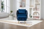 COOLMORE Accent Chair with Storage Ottoman Chair Tufted Barrel Chair Set Arm Chair for Living Room Bedroom
