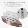 Ethanol Fireplace, 23.5" Tabletop 0.15 Gallon Stainless Steel 215 Sq. Ft., Burns up to 2 Hours, Bronze