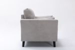 Damian Light Gray Velvet Fabric Chair