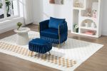 COOLMORE Accent Chair with Storage Ottoman Chair Tufted Barrel Chair Set Arm Chair for Living Room Bedroom