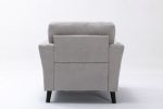 Damian Light Gray Velvet Fabric Chair